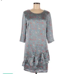 Vtg y2k SET sparrow bird silk dress NWT 6